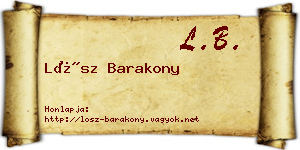 Lősz Barakony névjegykártya
